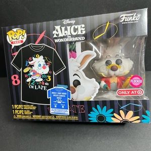 🐰FUNKO POP🐰 ALICE IN WONDERLAND WHITE RABBIT FLOCKED #1062 NIB